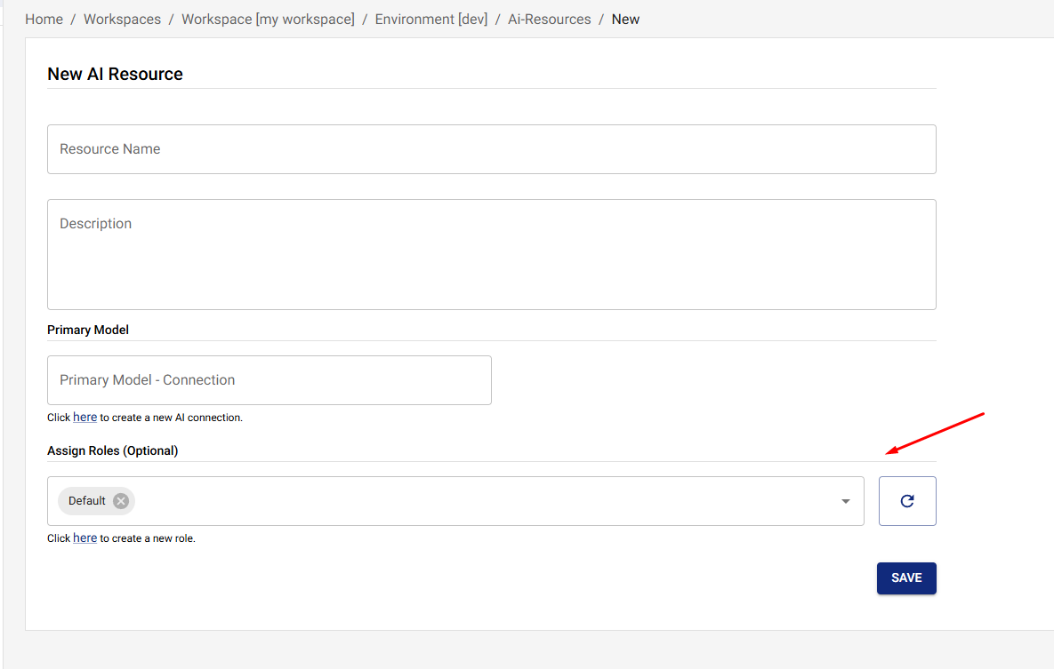 Assigning API Keys to AI Resource