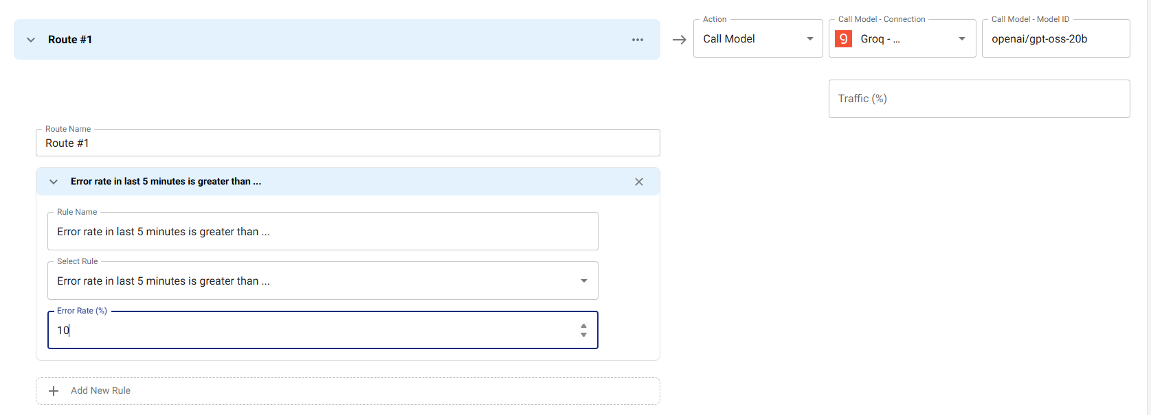 Error Rate Routing Configuration