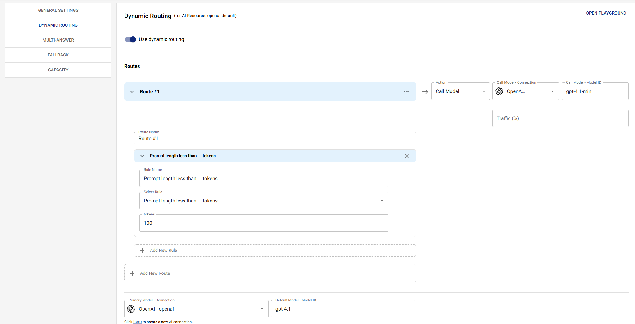 Dynamic Routing Configuration